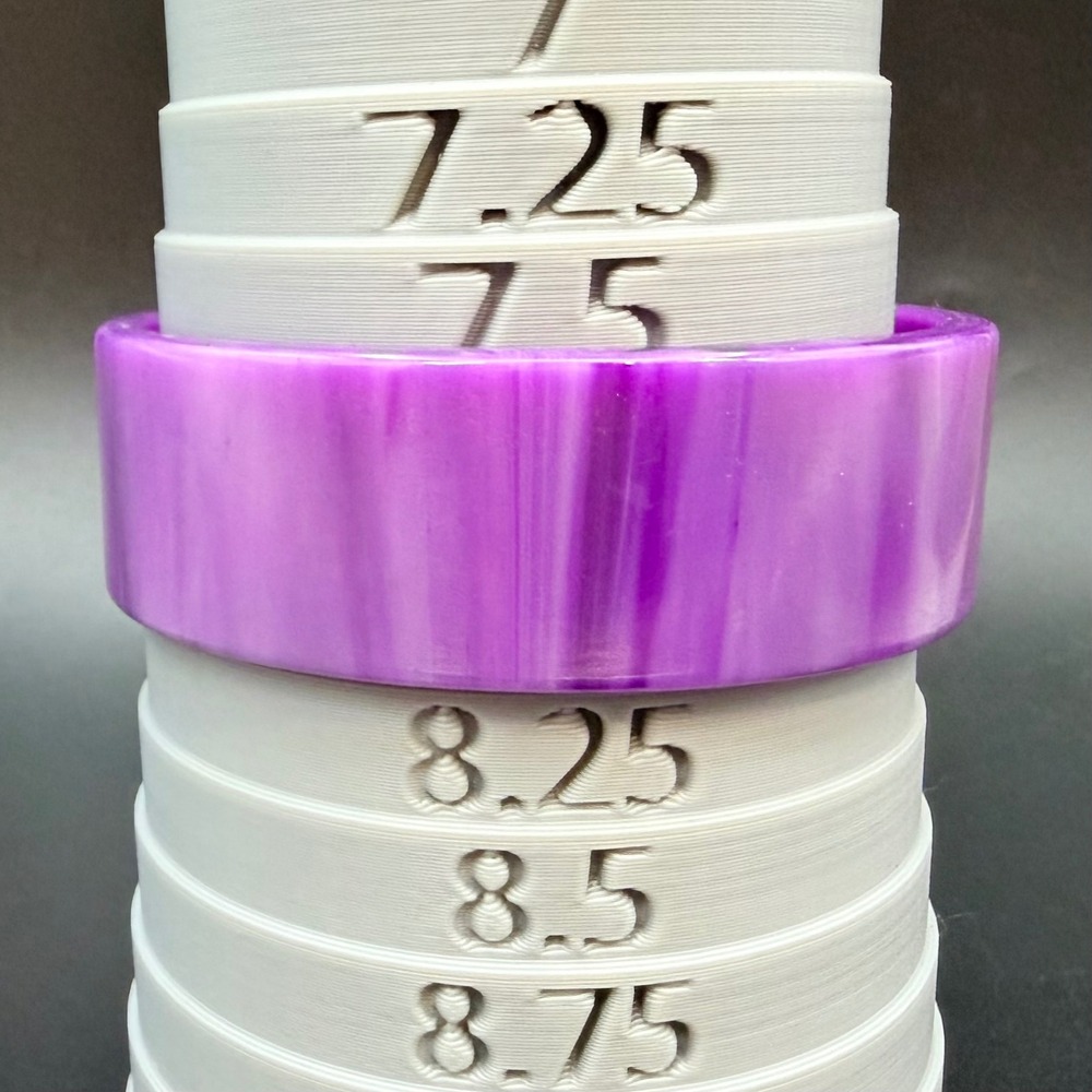 Vintage‎ Bangle Bracelet Size 8 Purple Marbled Acrylic Chunky Wide Resin - Picture 4 of 9